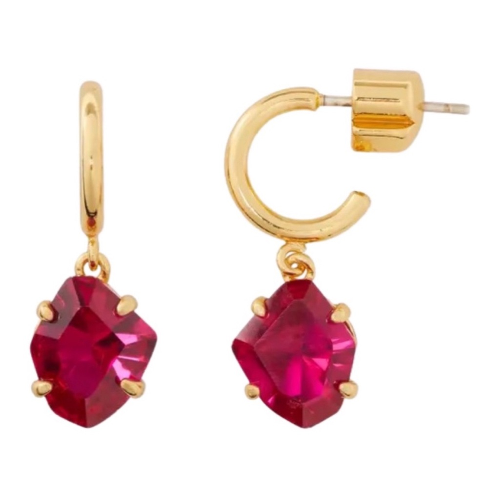 KATE SPADE • Fuchsia Treasure Trove Huggies Hoop Earrings